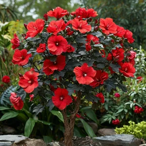 Гибискус Миднайт Роуз купить по цене от 269р. в интернет-магазине «Посадика» с доставкой почтой в в Тулуне и по всей России – [изображение №1].